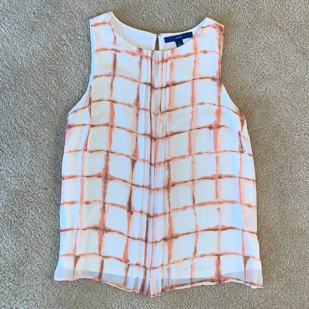 Apt. 9 Sleeveless Top, Sheer Overlay, Size Medium